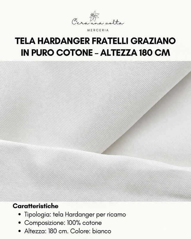 Tela Hardanger Fratelli Graziano in puro cotone – Altezza 180 cm